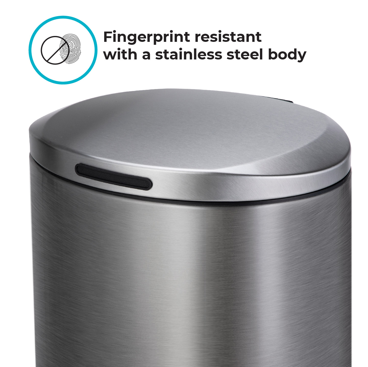 Home Zone Living 3 Gallon Kitchen Wastebasket. Stainless Steel. 12 Liter