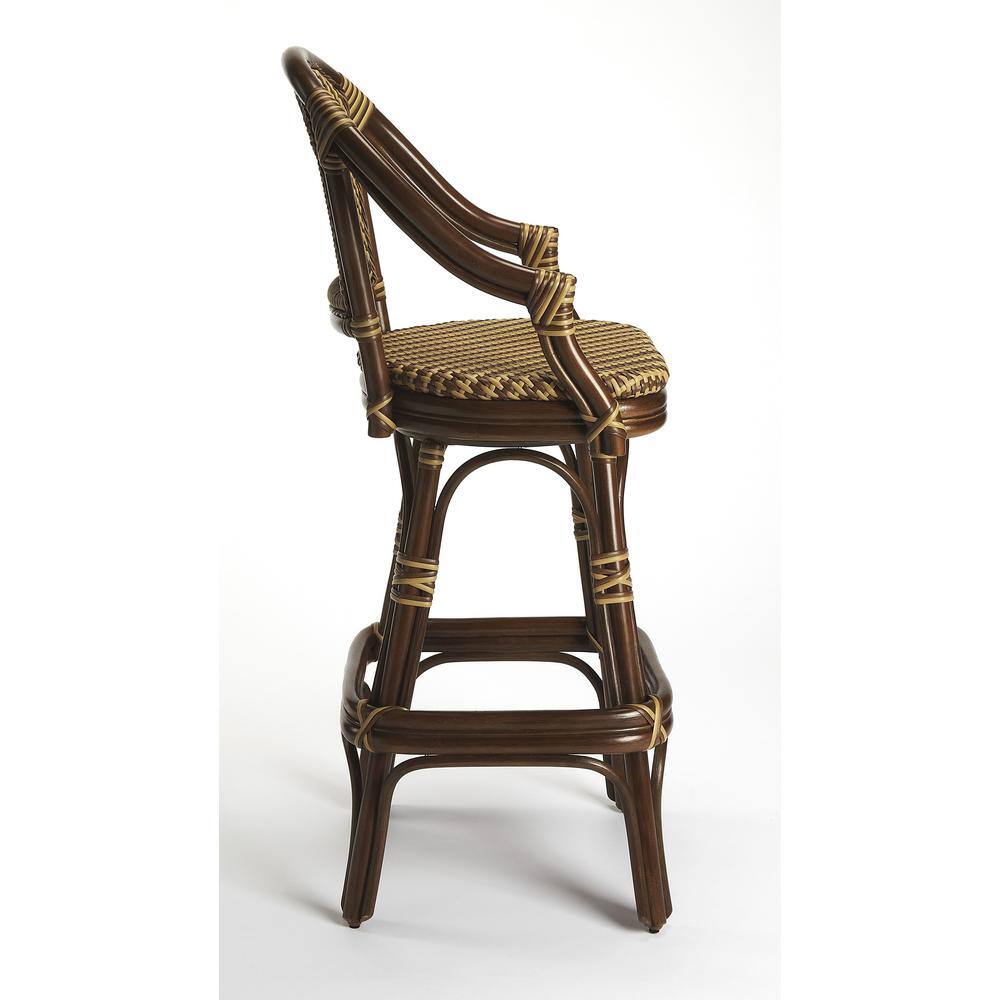 Butler Specialty Company  Renata Rattan Bar Stool 45.0 in. H x 21.0 in. W x 18.0 in. D