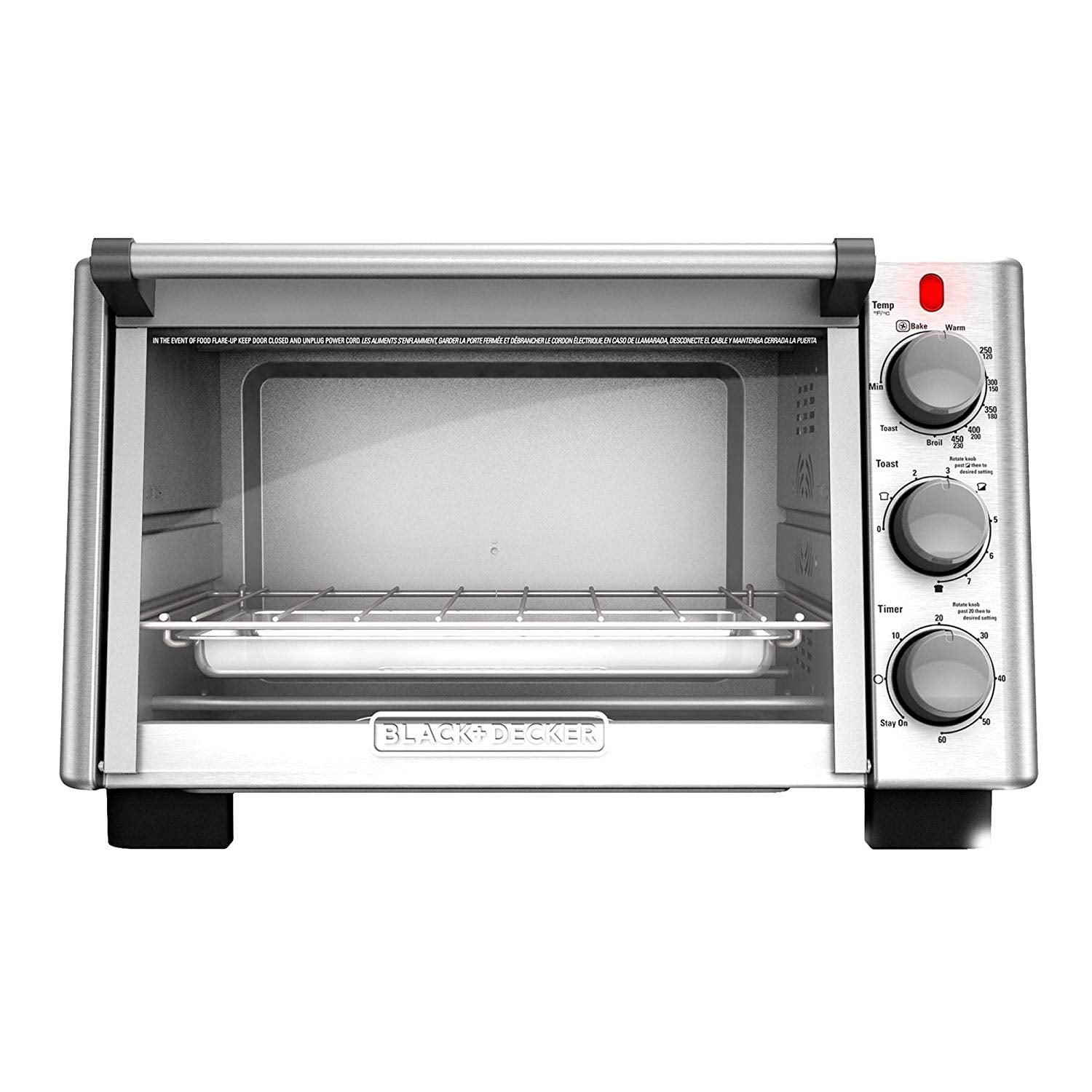 BLACK+DECKER 6-Slice Convection Countertop Toaster Oven. Stainless Steel/Black. TO2050S
