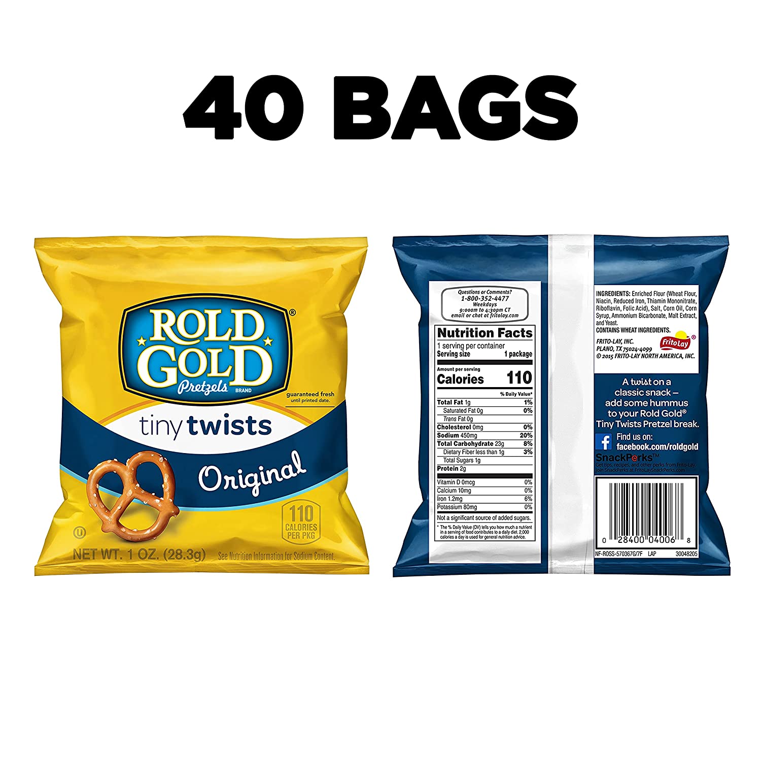 Rold Gold Tiny Twists Pretzels. 1 Ounce (Pack of 40)