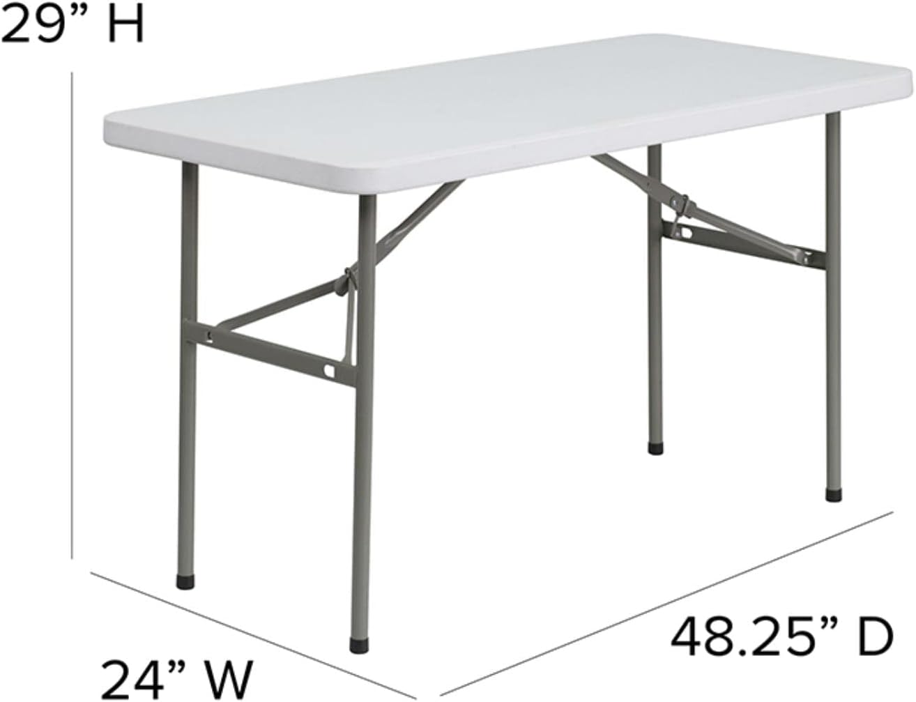 Flash Furniture Elon 4-Foot Granite White Plastic Folding Table