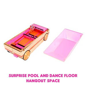 LOL Surprise 3-in-1 Party Cruiser Car With Surprise Pool. Dance Floor and Magic Black Lights. Multicolor - Great Gift for Girls Age 4+