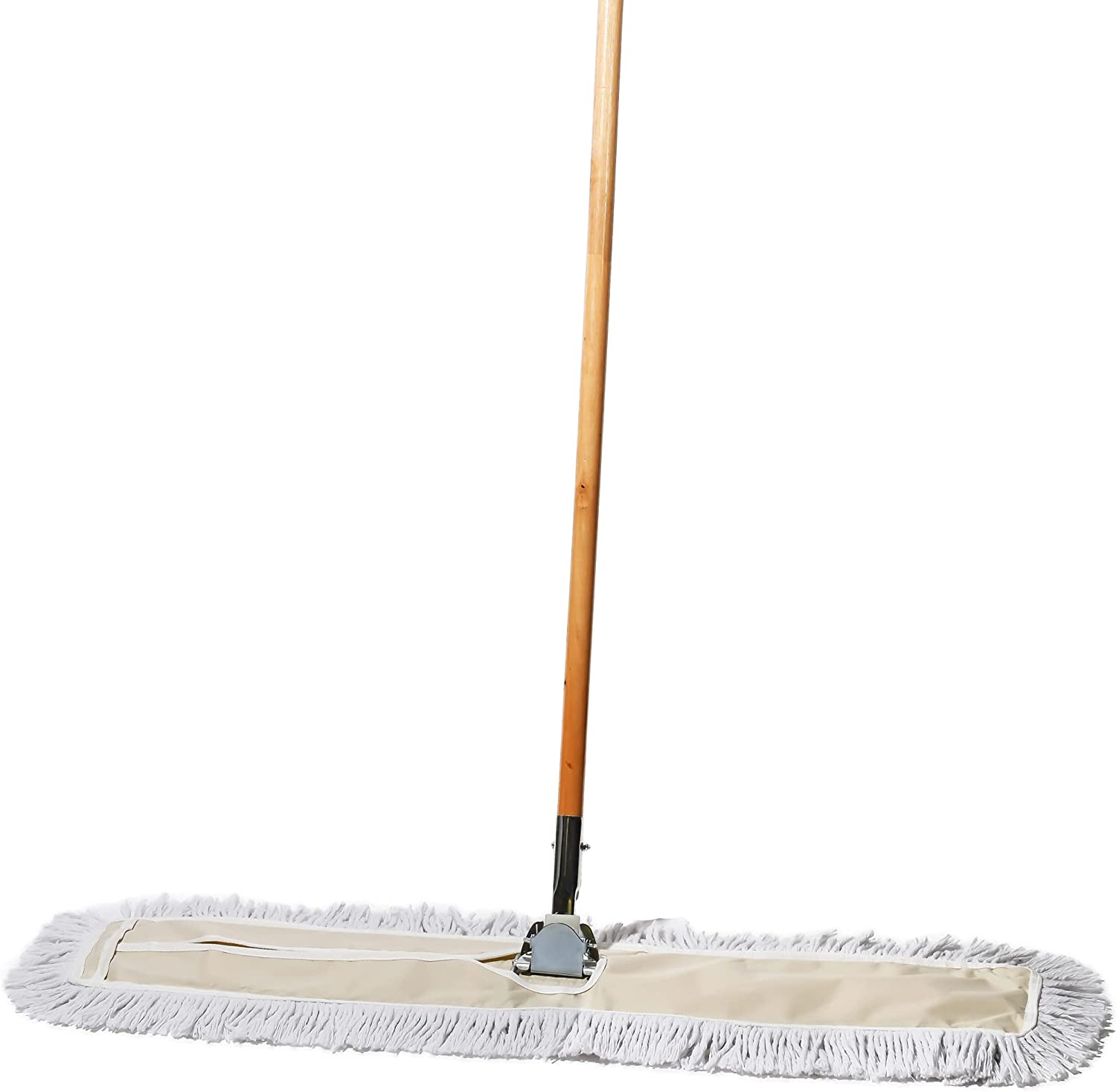 Tidy Tools Commercial Dust Mop & Floor Sweeper – 36 X 5 in. Cotton Reusable Mop Head. Wooden Broom Handle & Metal Frame – Industrial Dust Mops for Floor Cleaning & Janitorial Supplies