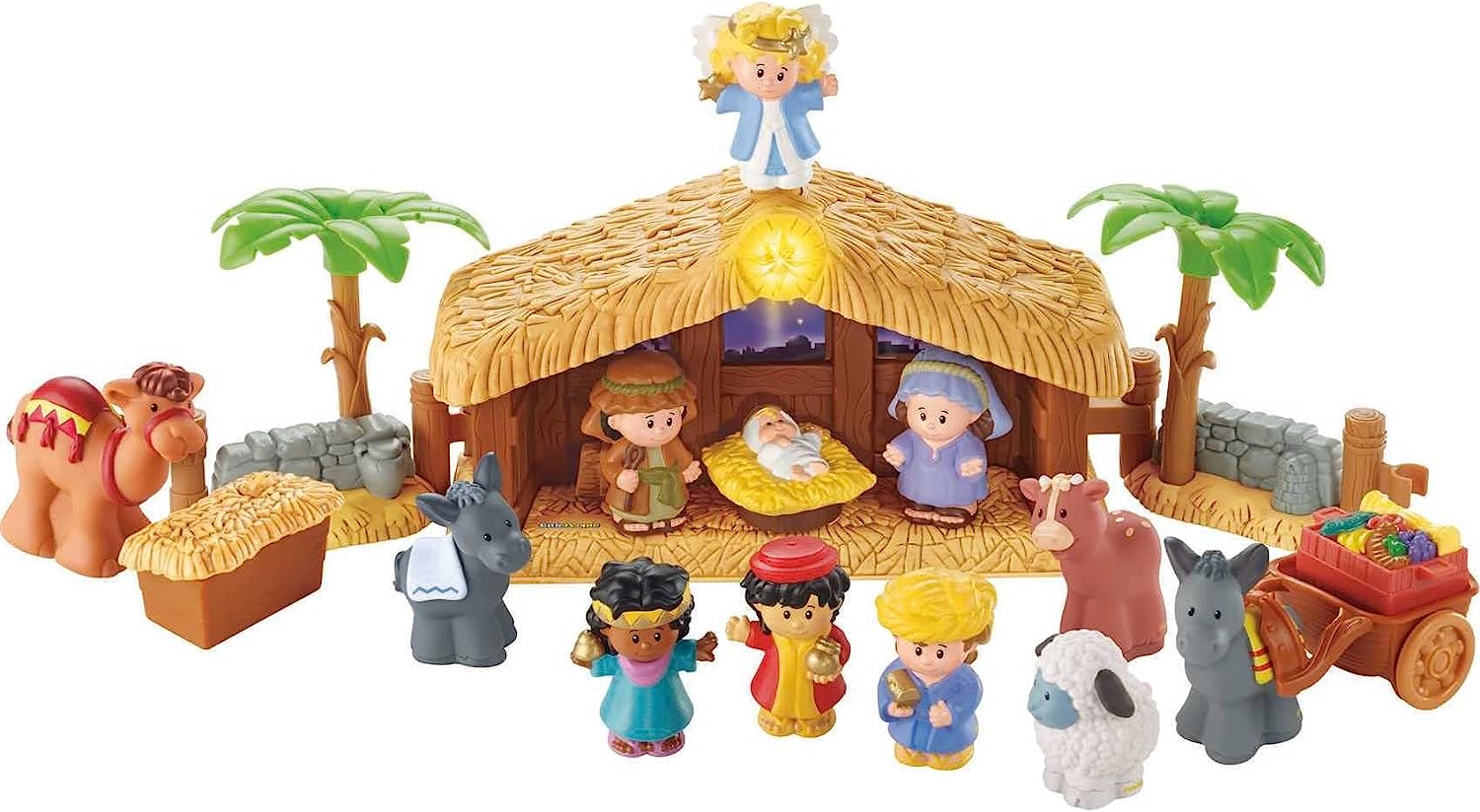 Fisher-Price Little People Deluxe Christmas Story. Nativity Playset With Light. Music and Figures for Toddlers Ages 1 and Up