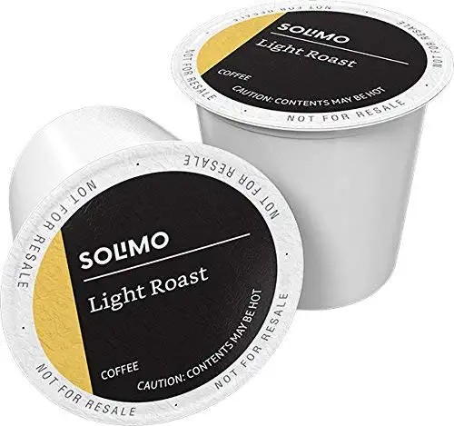 Solimo Light Roast Coffee Pods. Morning Light. Compatible with Keurig 2.0 K-Cup Brewers 100 Ct.