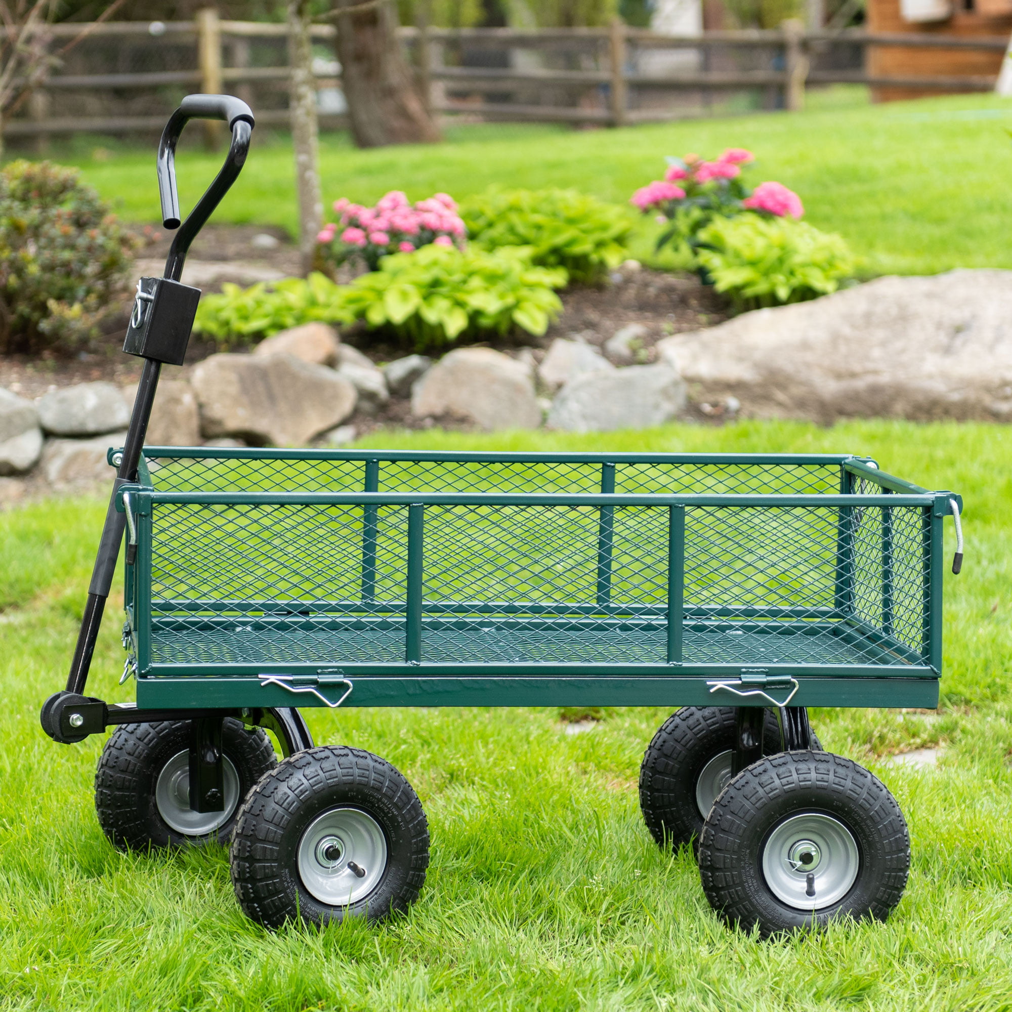 Garden Star 700lb Capacity. 38 x 20 Towable Mesh Garden Utility Cart