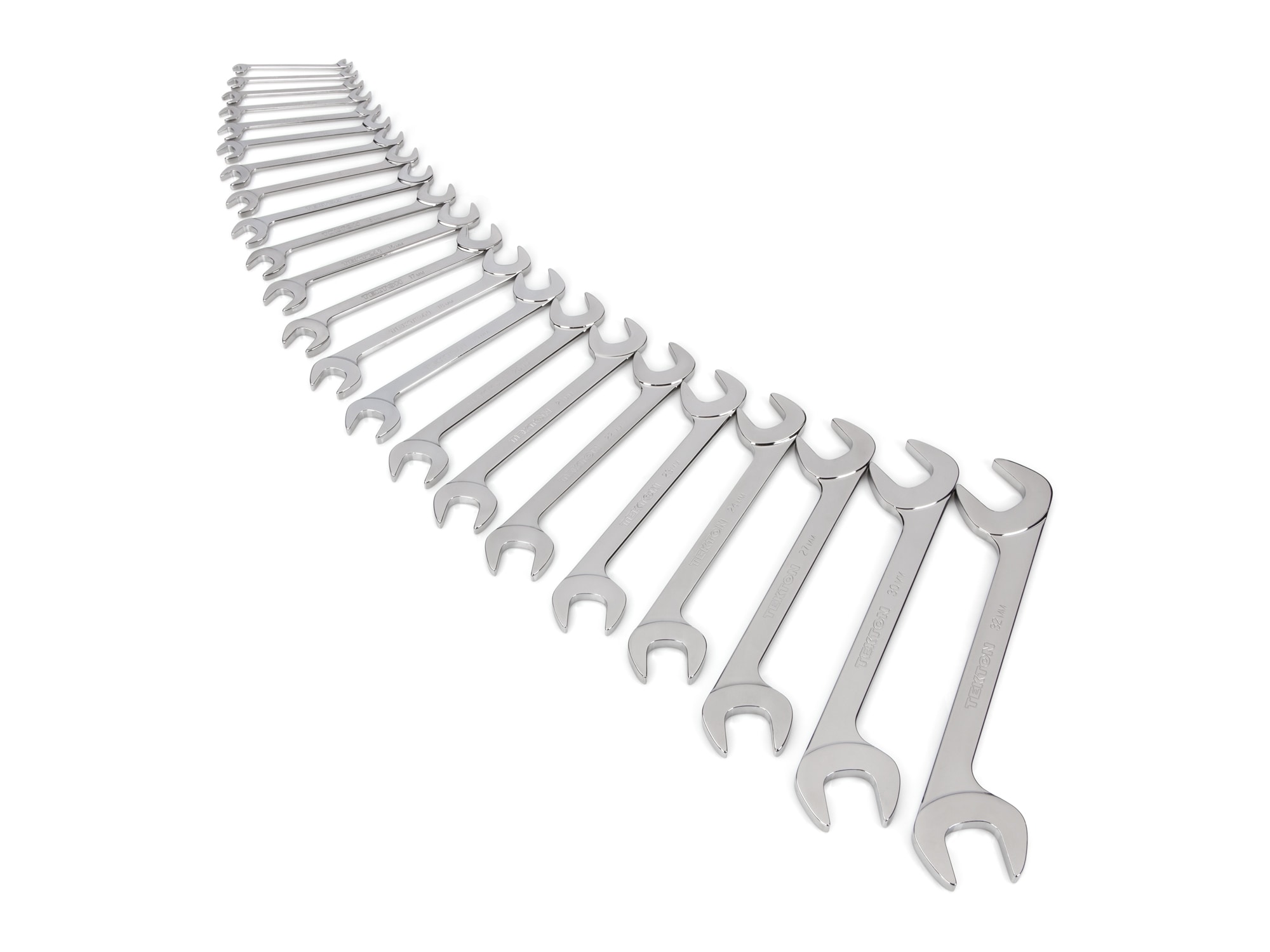 TEKTON 22-Piece Set Metric Standard Open End Wrench