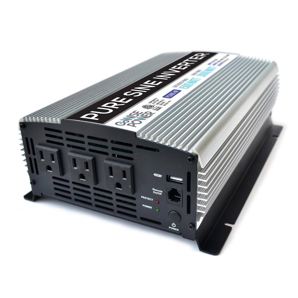 GoWISE USA PS1005 1.500-Watt Continuous/3.000-Watt Peak Pure Sine Wave Inverter