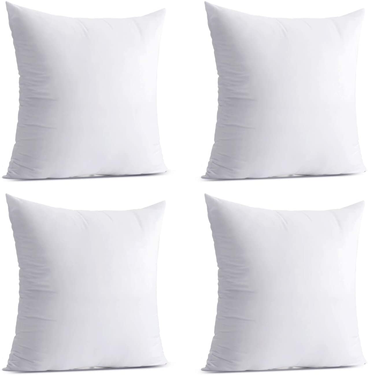 Calibrate Timing 16 x 16 Pillow Inserts. Set of 4 Hypoallergenic Polyester Square Cushion Pillow Filler. Decorative Throw Pillows Stuffer