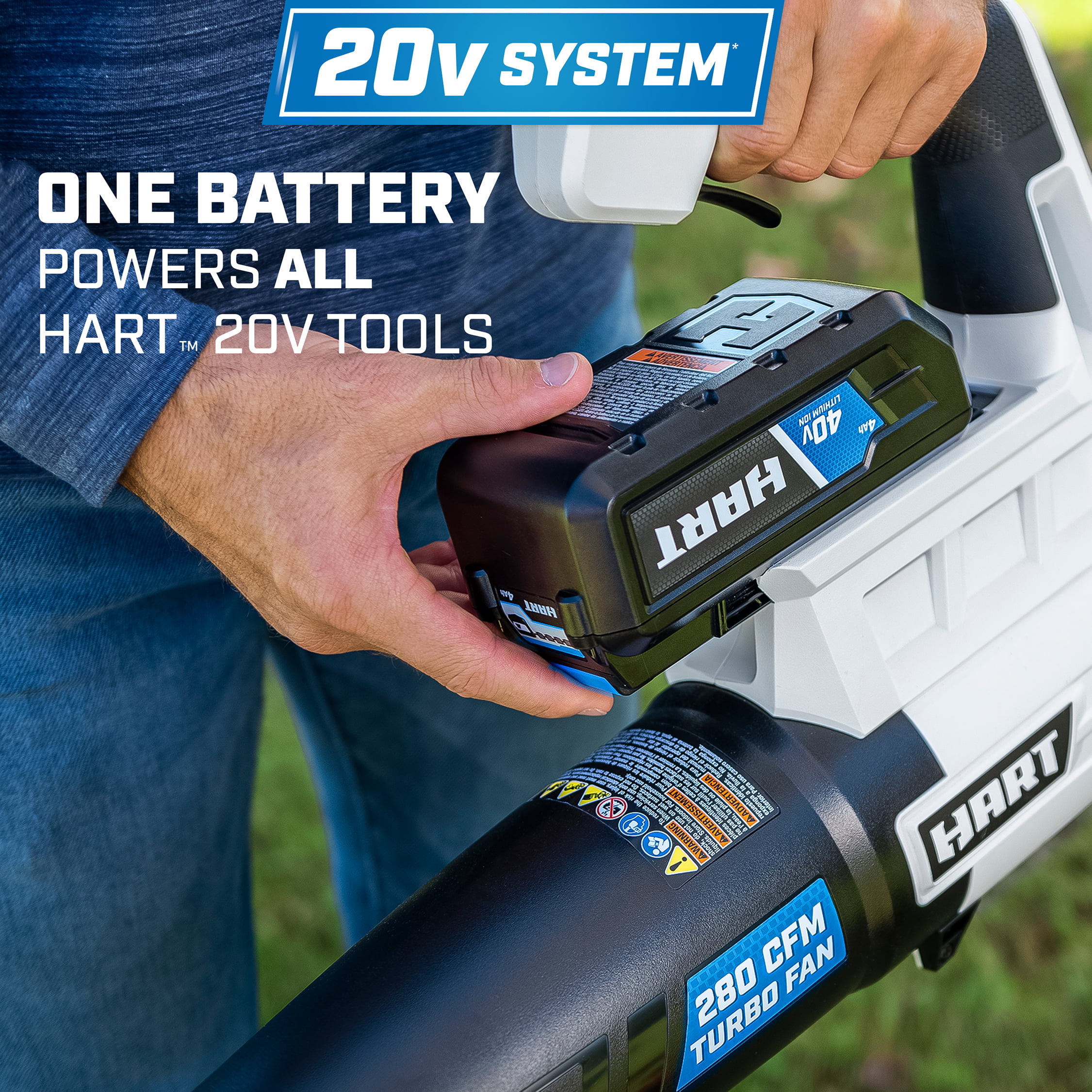 HART 40-Volt Brushed Jet Fan Blower (No Battery Included)