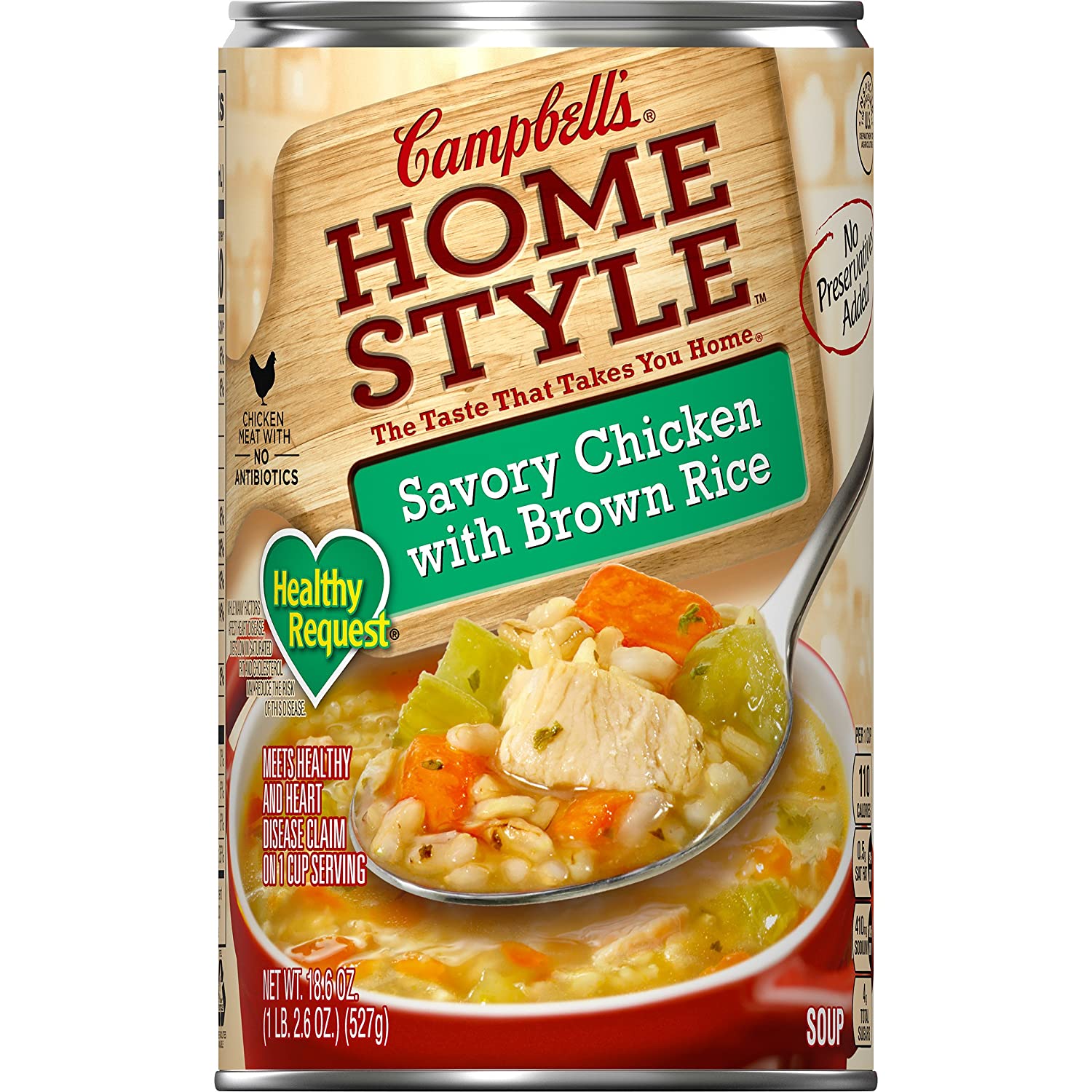 Campbell-s Homestyle Healthy Request Savory Chicken with Brown Rice Soup. 18.6 oz. (Pack of 12)