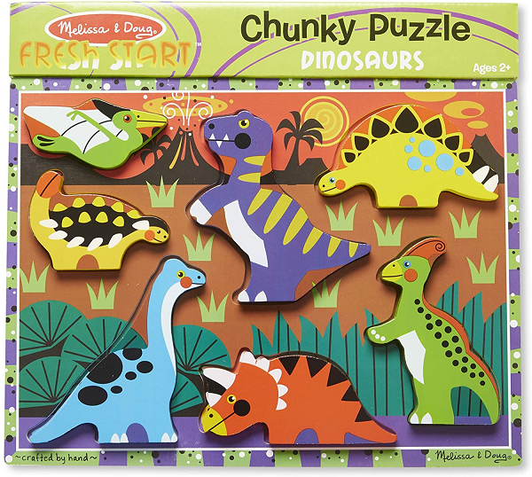 Melissa & Doug Dinosaur Wooden Chunky Puzzle (7 pcs)
