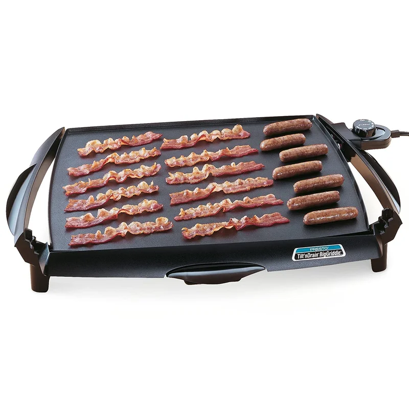 Presto 07046 Tilt ‘n Drain 285 sq. in. Black Non-Stick Electric Griddle