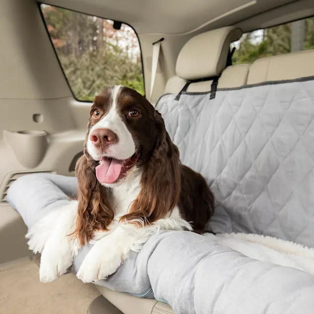 PetSafe Happy Ride Grey Car Cuddler Dog Bed. 40″ L X 55″ W X 5″ H
