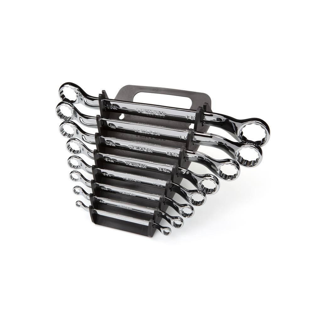 TEKTON WBE23408 45-Degree Offset Box End Wrench Set. 8-Piece (1/4 - 1-1/4 in.) - Holder