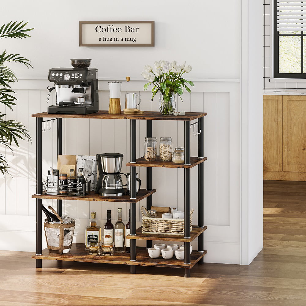 Bestier Baker-s Rack Microwave Oven Stand for Kitchen Rustic