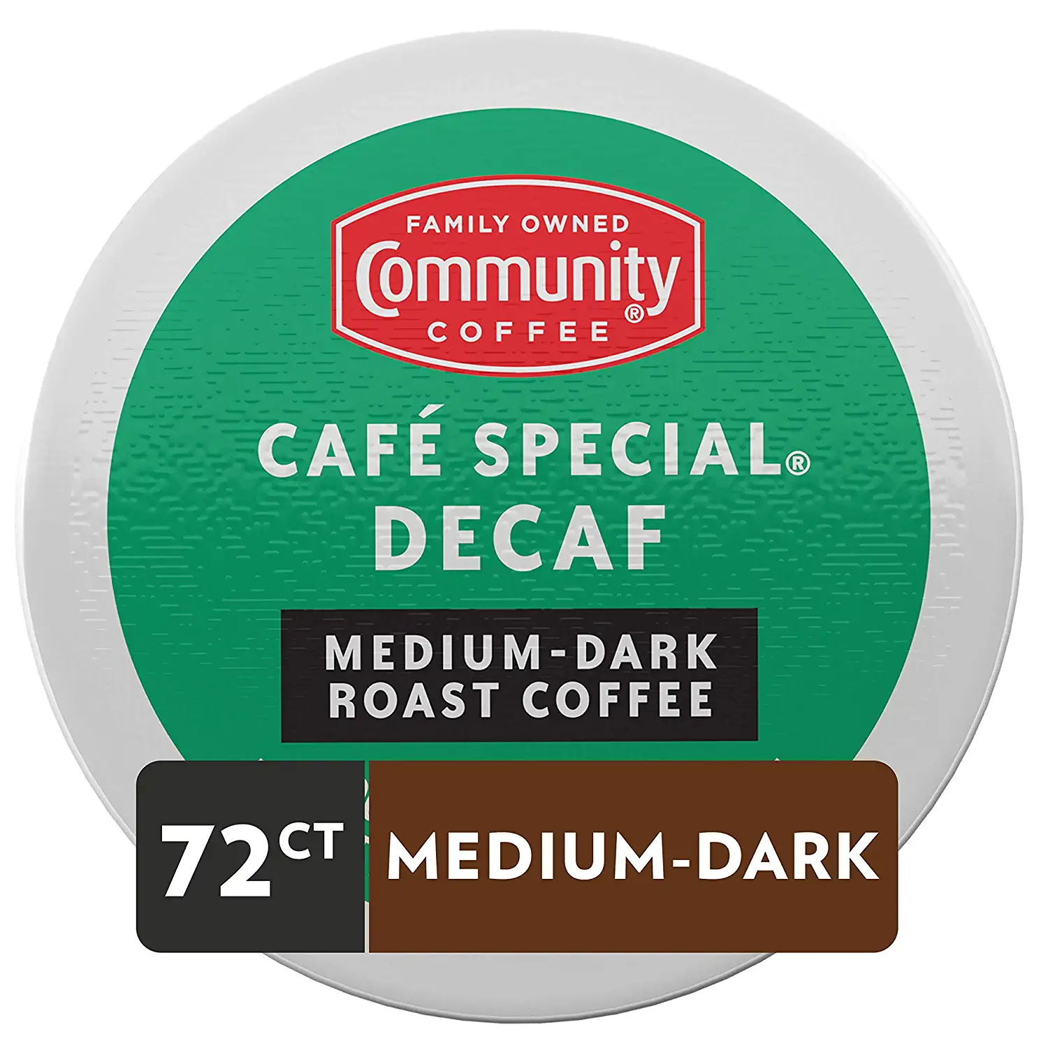 Community Coffee Café Special Decaf 72 Count Coffee Pods Medium-Dark Roast Decaf. Compatible with Keurig 2.0 K-Cup Brewers. 72 Count (Pack of 1)
