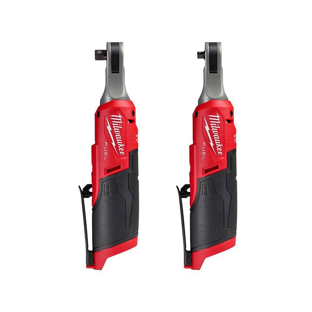 Milwaukee 2567-20-2566-20 M12 FUEL 12V Lithium-Ion Brushless Cordless High Speed 3/8 in. Ratchet with Brushless High Speed 1/4 in. Ratchet