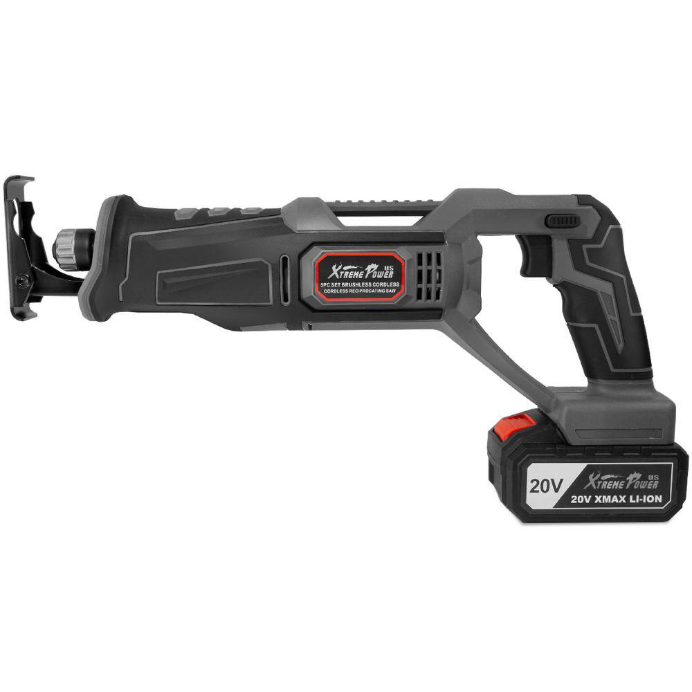XtremepowerUS 47513 20-Volt Maximum Cordless Reciprocating Saw Lithium-Ion Battery Variable 4.0 Ah Fast Charger with Bag