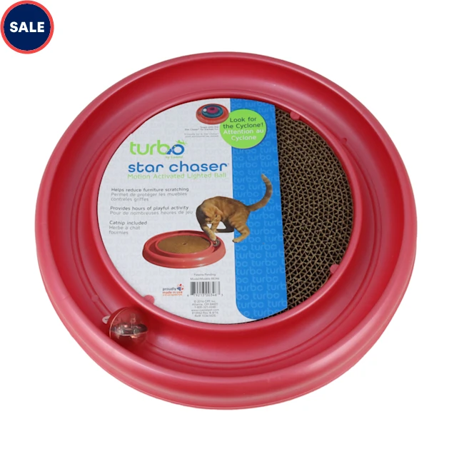 Bergan Star Chaser Turbo Scratcher Cat Toy Assorted. 15.5″ Diameter