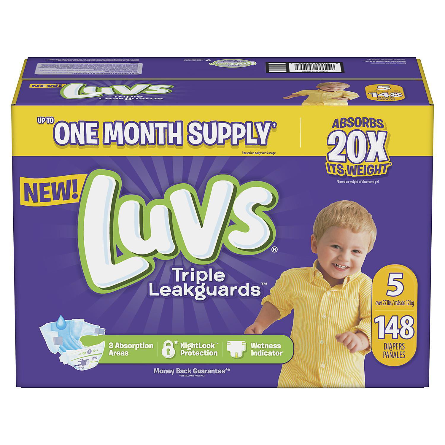Luvs Ultra Leakguards Diapers. 5 -148 ct. (27+ lb.)
