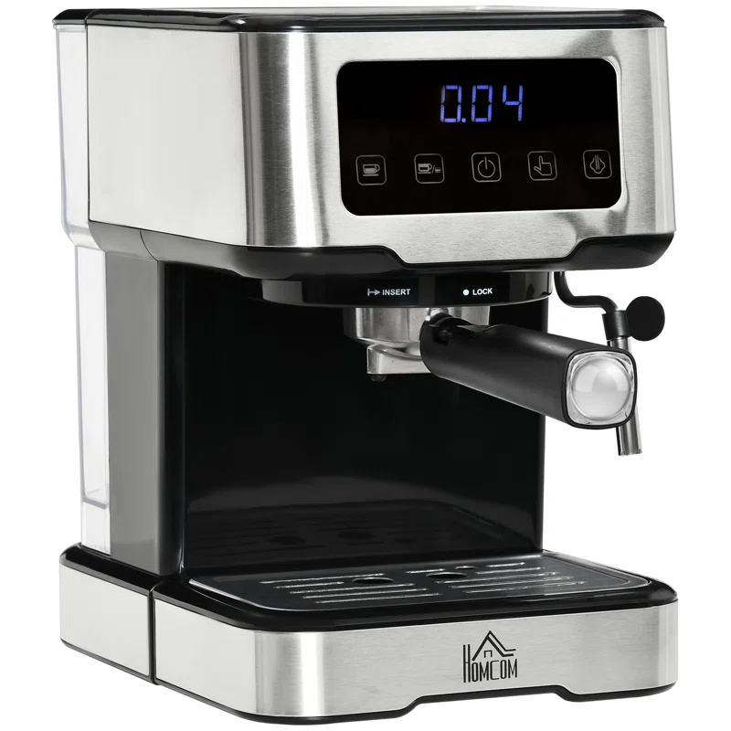 HOMCOM 800-108 Espresso Machine with Milk Frother Wand. 15-Bar Pump Coffee Maker with 1.5L Removable Water Tank for Espresso. Latte and Cappuccino