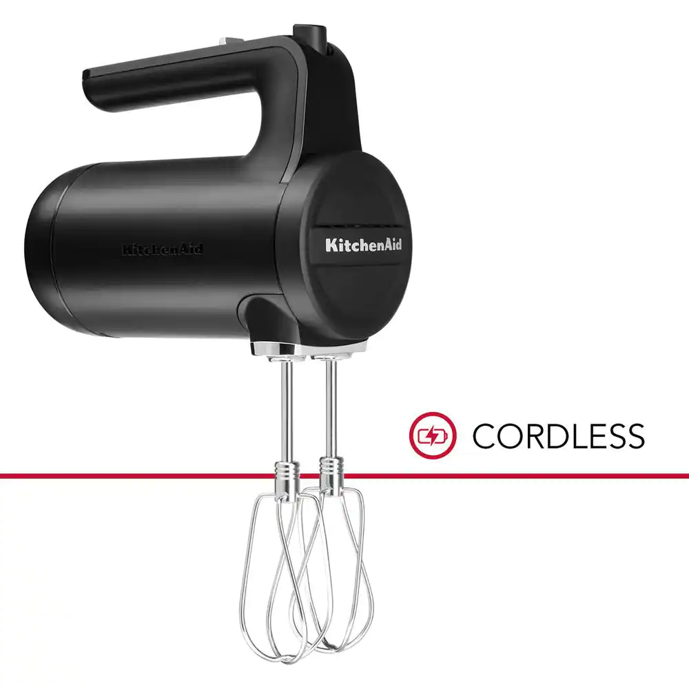 KitchenAid KHMB732BM Cordless 7-Speed Black Matte Hand Mixer