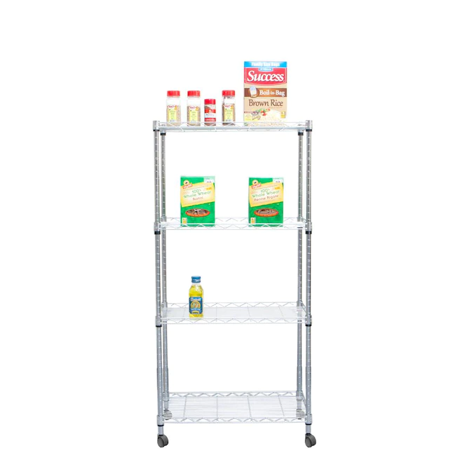 Mind Reader  23.23-in W x 13.39-in D x 48.74-in H 4-Tier Heavy Duty Metal Utility Shelving Unit