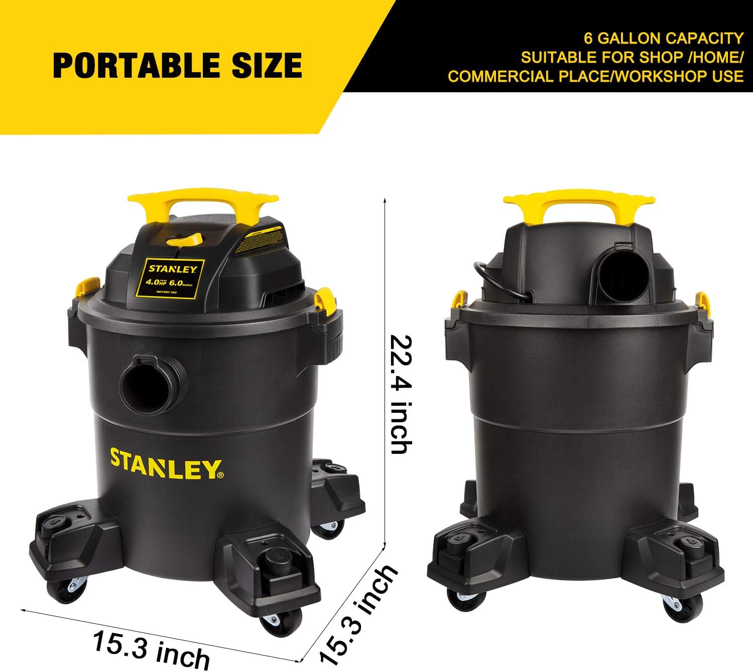 Stanley - SL18116P Wet/Dry Vacuum. 6 Gallon. 4 Horsepower Black