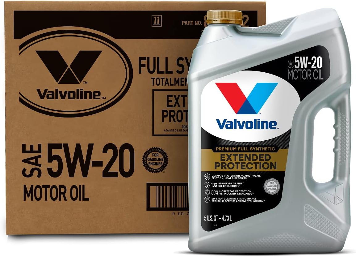 Valvoline Extended Protection SAE Full Synthetic Motor Oil SAE 5W-20 5 QT. Case of 3