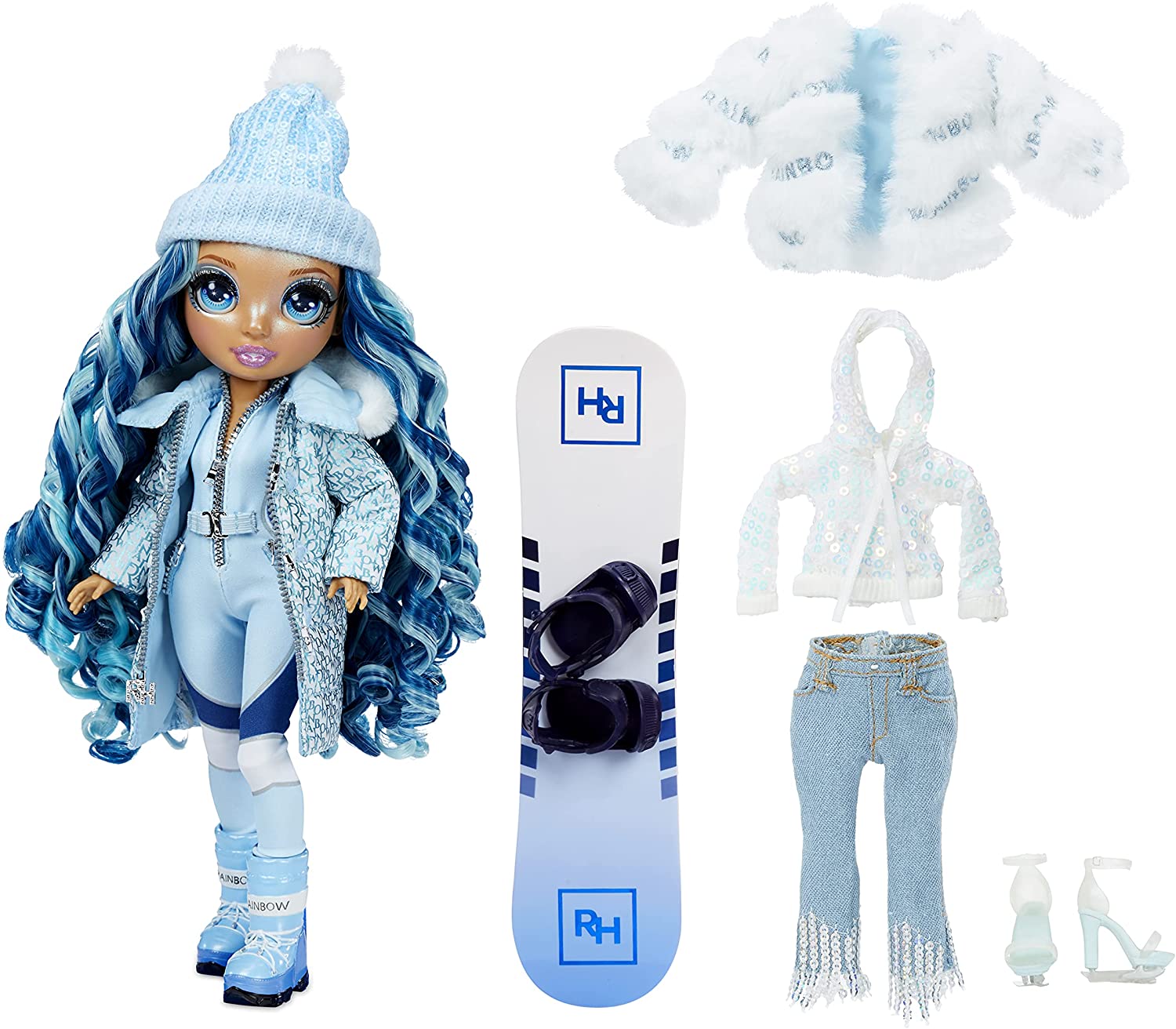 Rainbow High Winter Break Skyler Bradshaw – Blue Fashion Doll and Playset