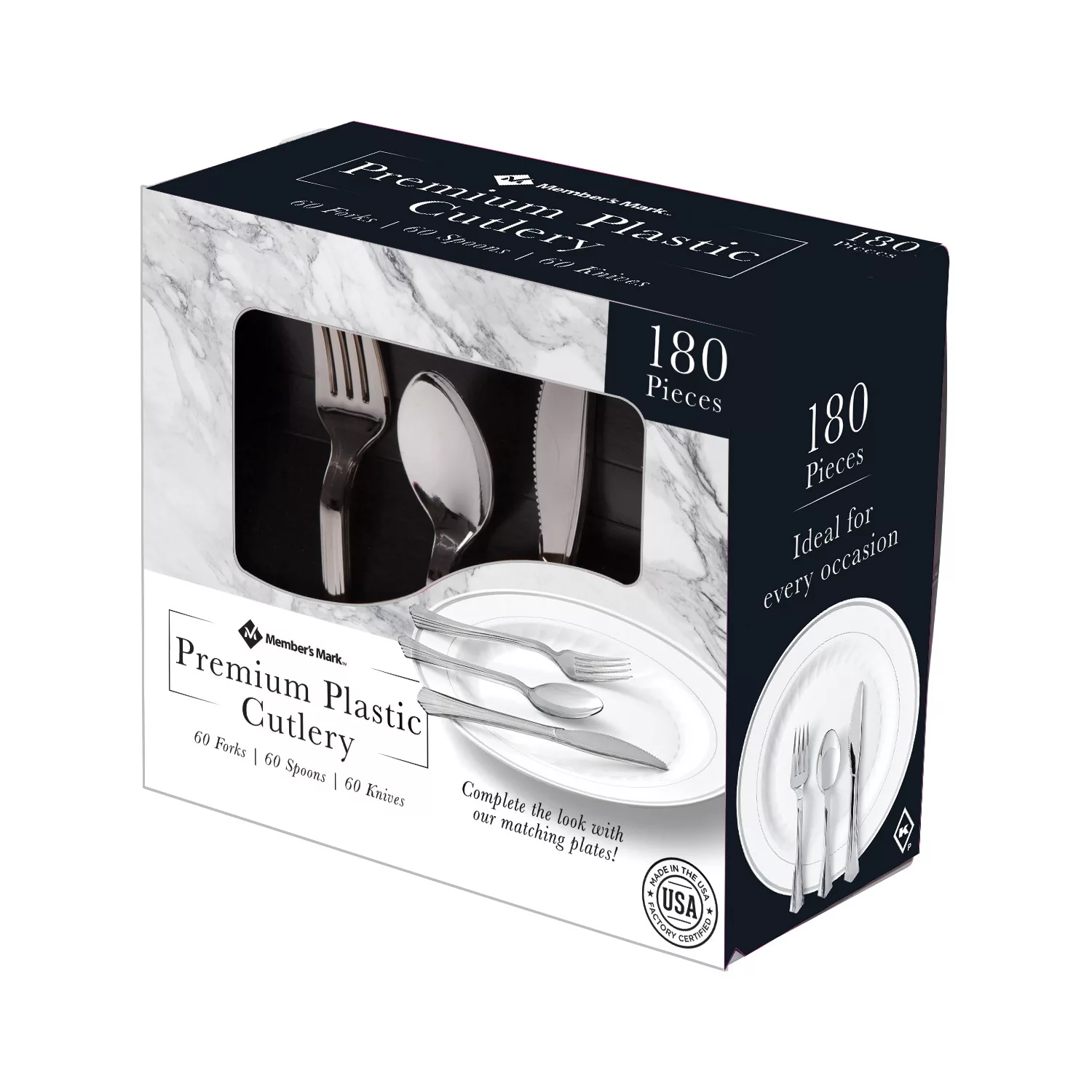 Member-s Mark Premium Silver-Look Cutlery Combo (180 ct.)