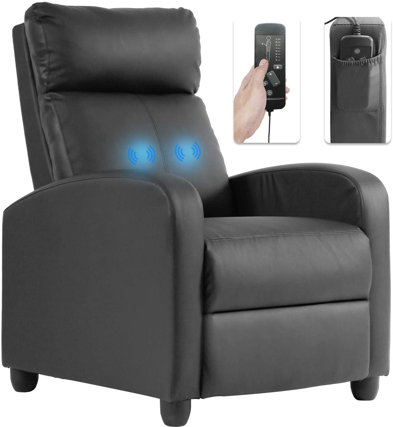 BestMassage Faux Leather Recliner. Black