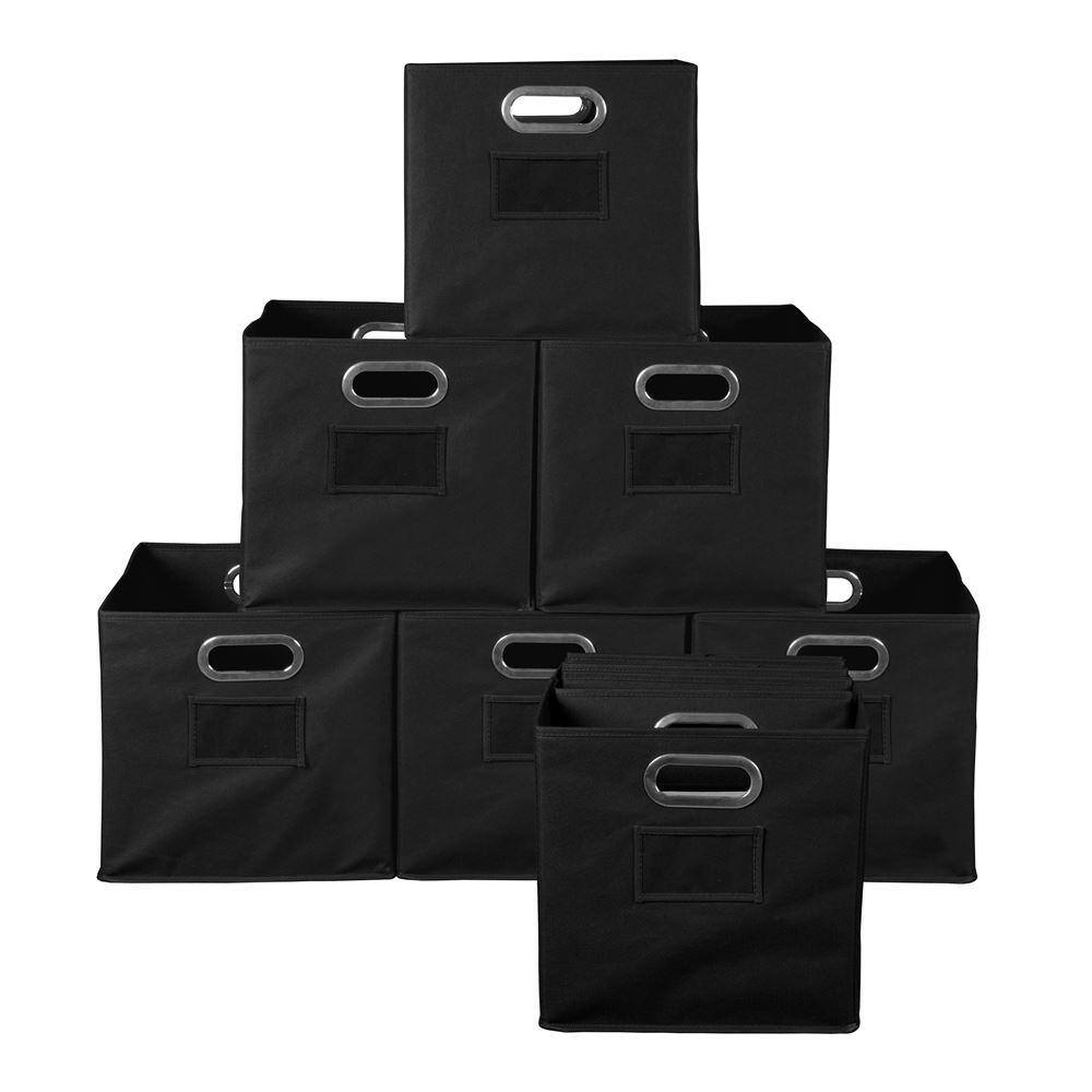 Regency HDCHTOTE12PKBK 12 in. H x 12 in. W x 12 in. D Black Fabric Cube Storage Bin 12-Pack
