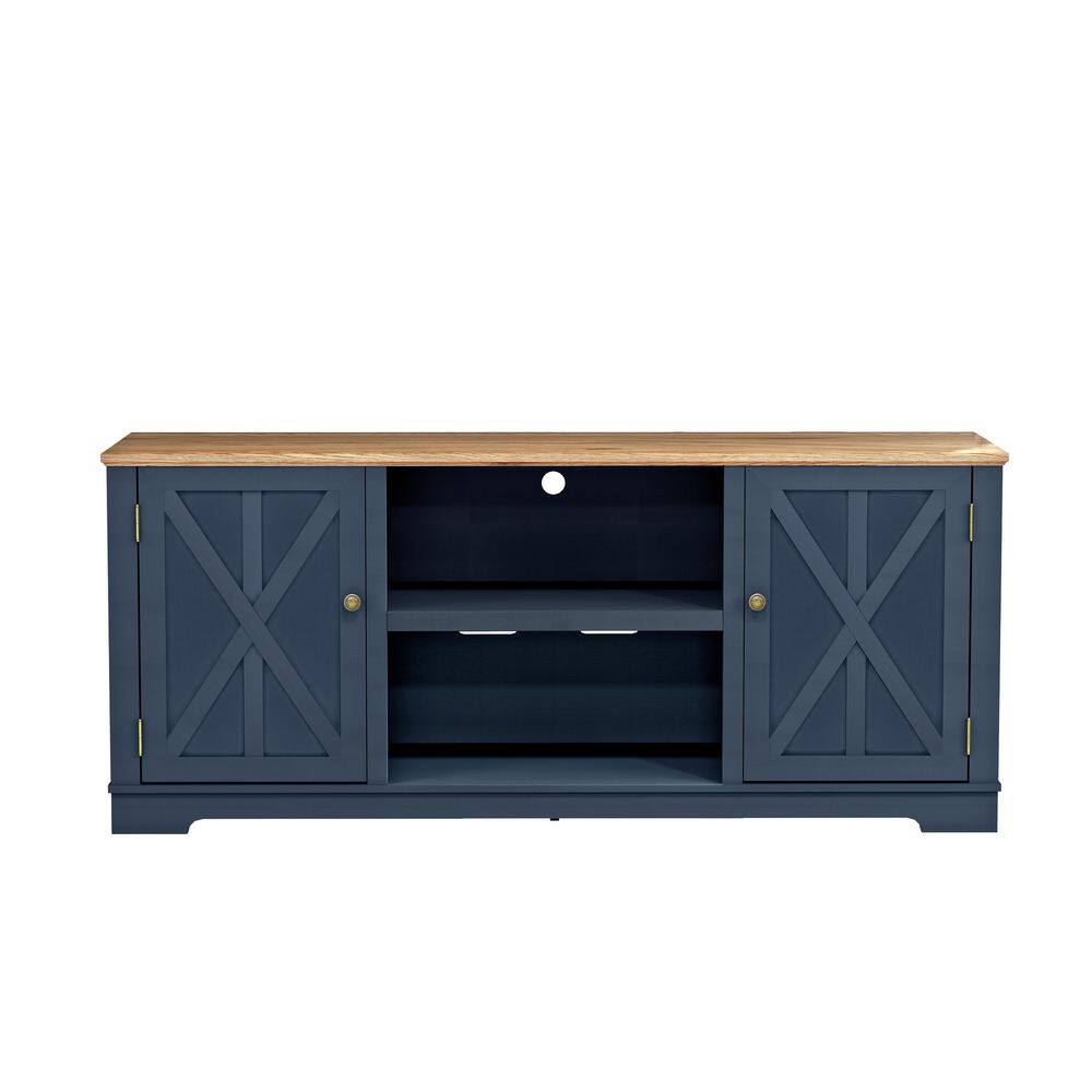Festival  70 in. Navy Wood TV Stand for TVs up to 78 in.