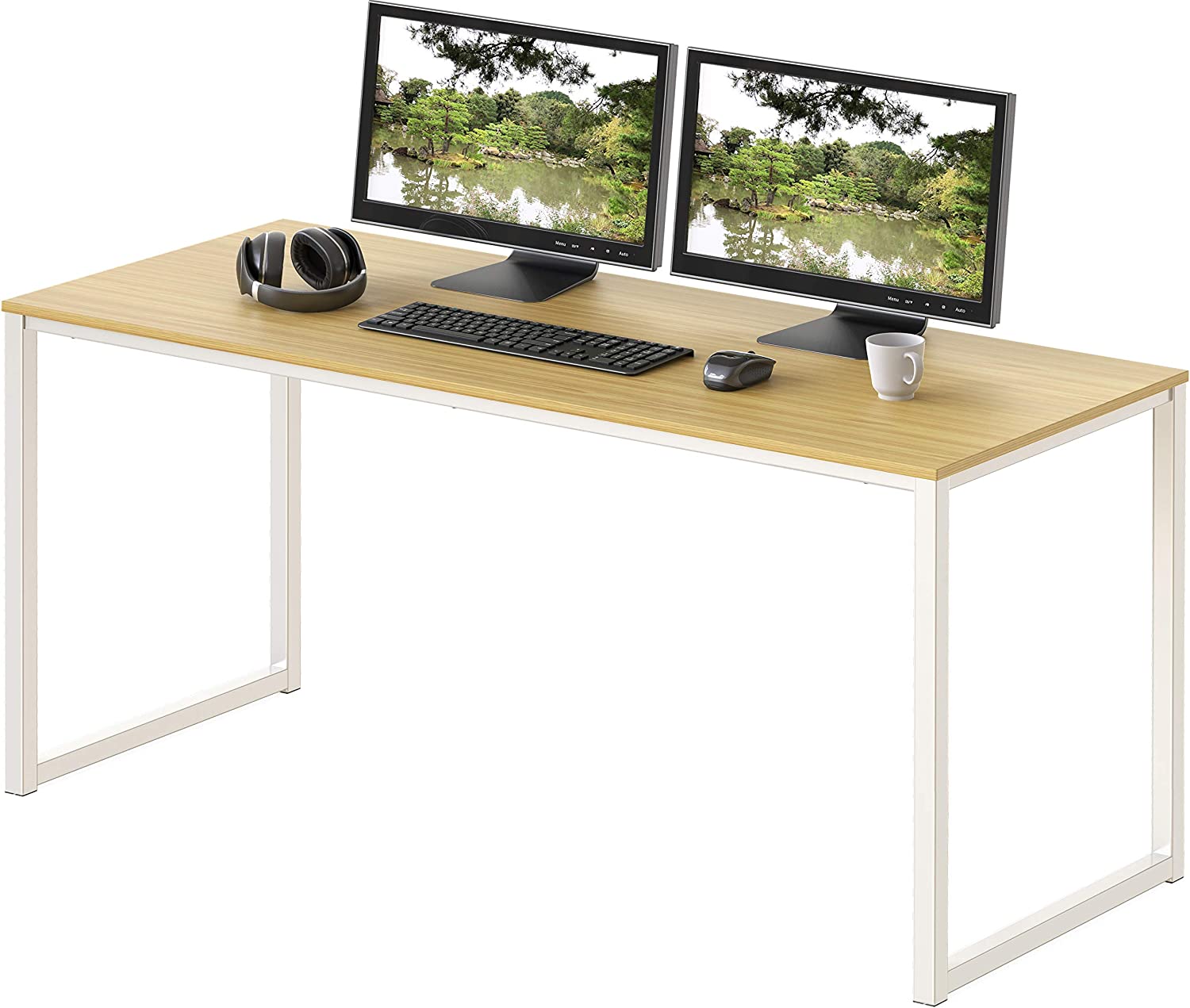SHW Home Office 48-Inch Computer Desk. White/Oak