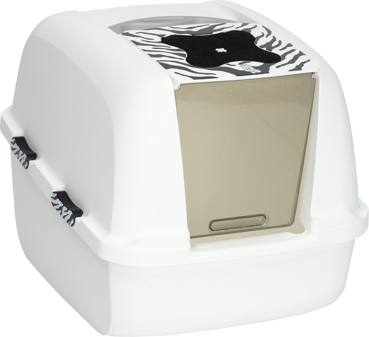 Catit Jumbo Hooded Cat Litter Box - White Tiger