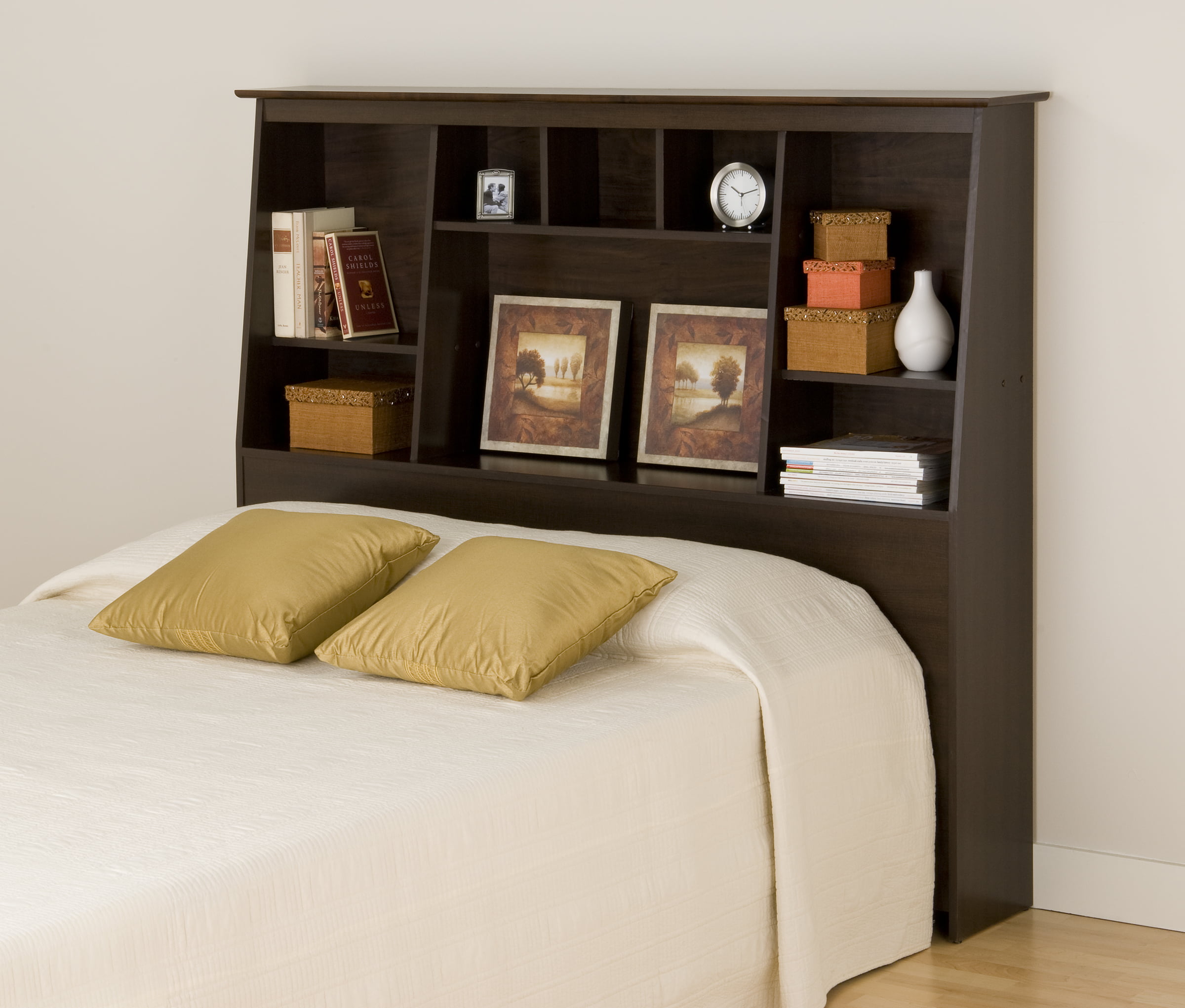 Prepac Sonoma Espresso Full/Queen Tall Slant-Back Bookcase Headboard