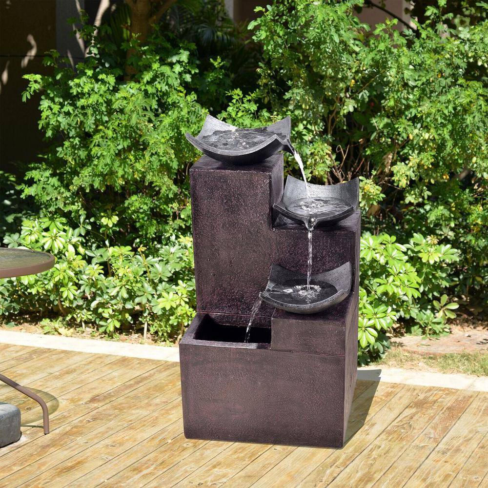 Teamson Home VFD8306 Outdoor Modern Tiered Zen Fountain