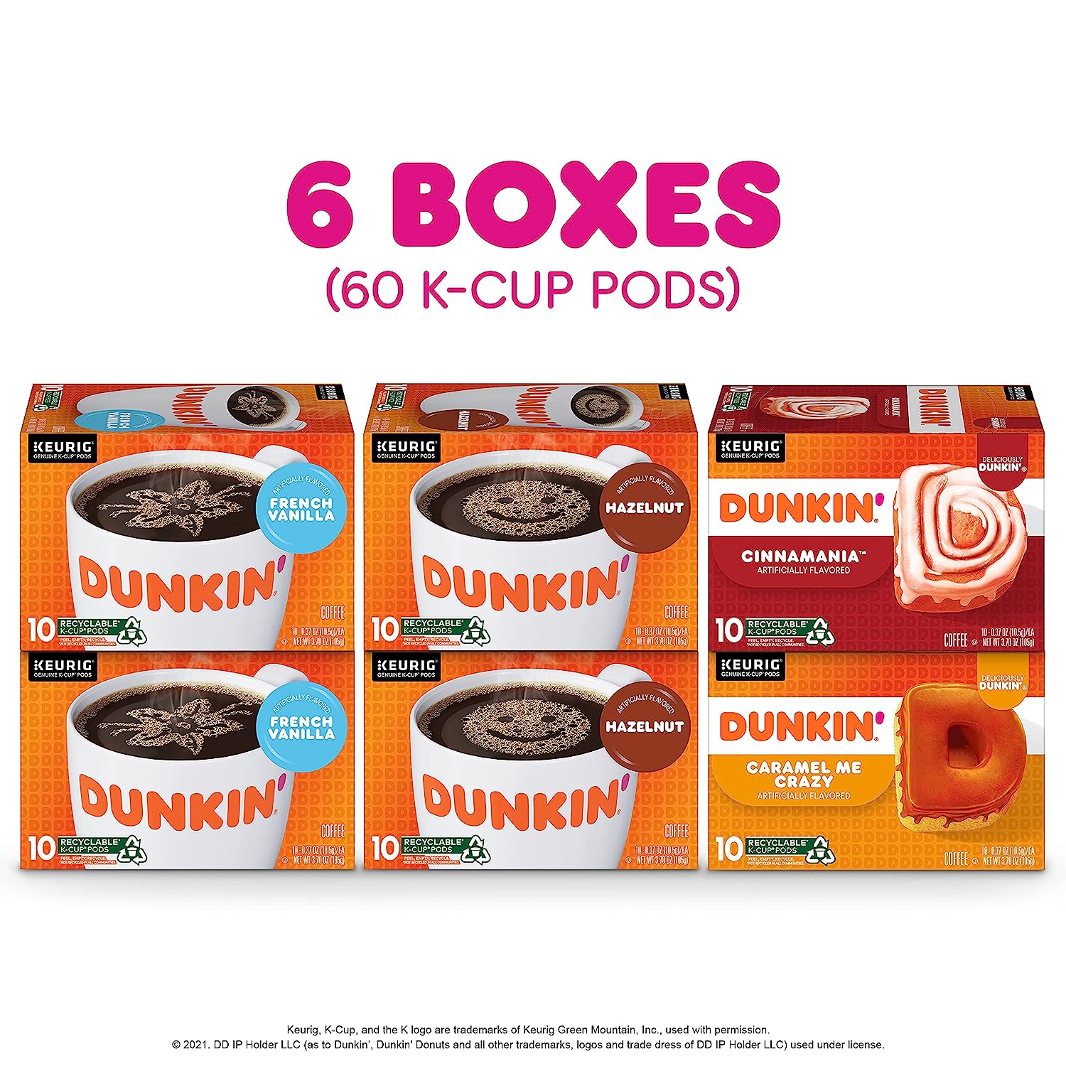 Dunkin- Mixed Flavor Coffee Variety Pack. 60 Keurig K-Cup Pods