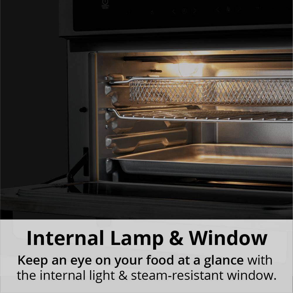 ARIA  All-in-1 Premium 30 Qt. Stainless Steel Touchscreen Air Fryer Toaster Oven with Recipe Book