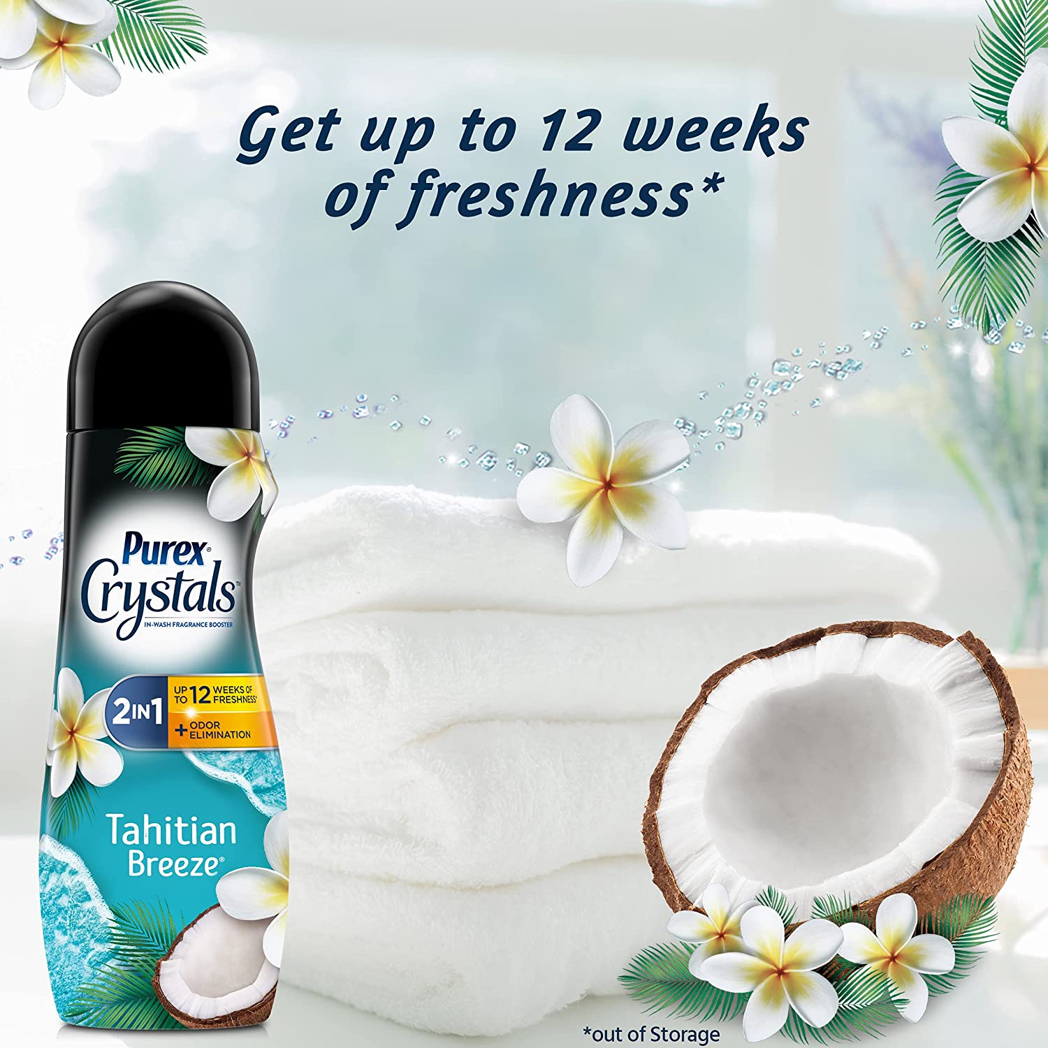 Purex Crystals In-Wash Fragrance and Scent Booster. Aromatherapy Tahitian Breeze. 15.5 Ounce. 4 Count