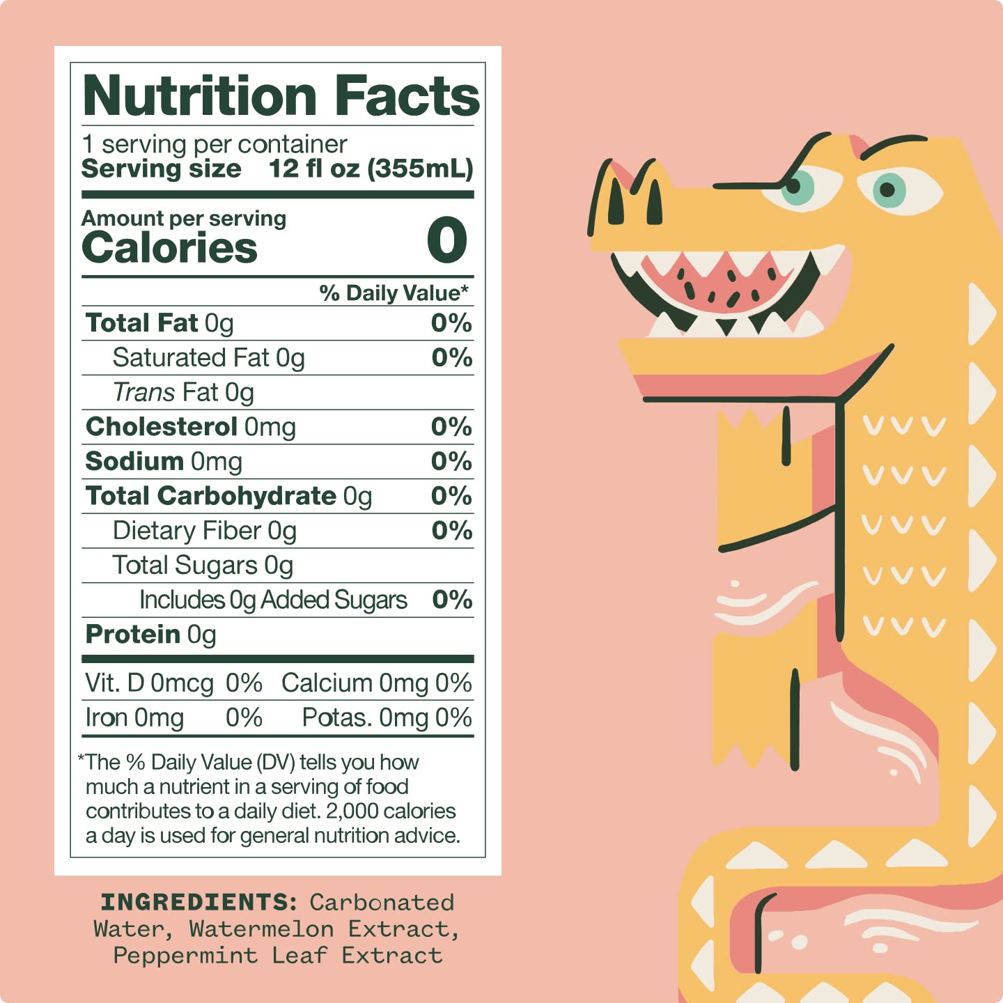 Peppermint Watermelon Herbal Sparkling Water by Aura Bora 12 oz Can (Pack of 12). 0 Calories. 0 Sugar. 0 Sodium. Non-GMO