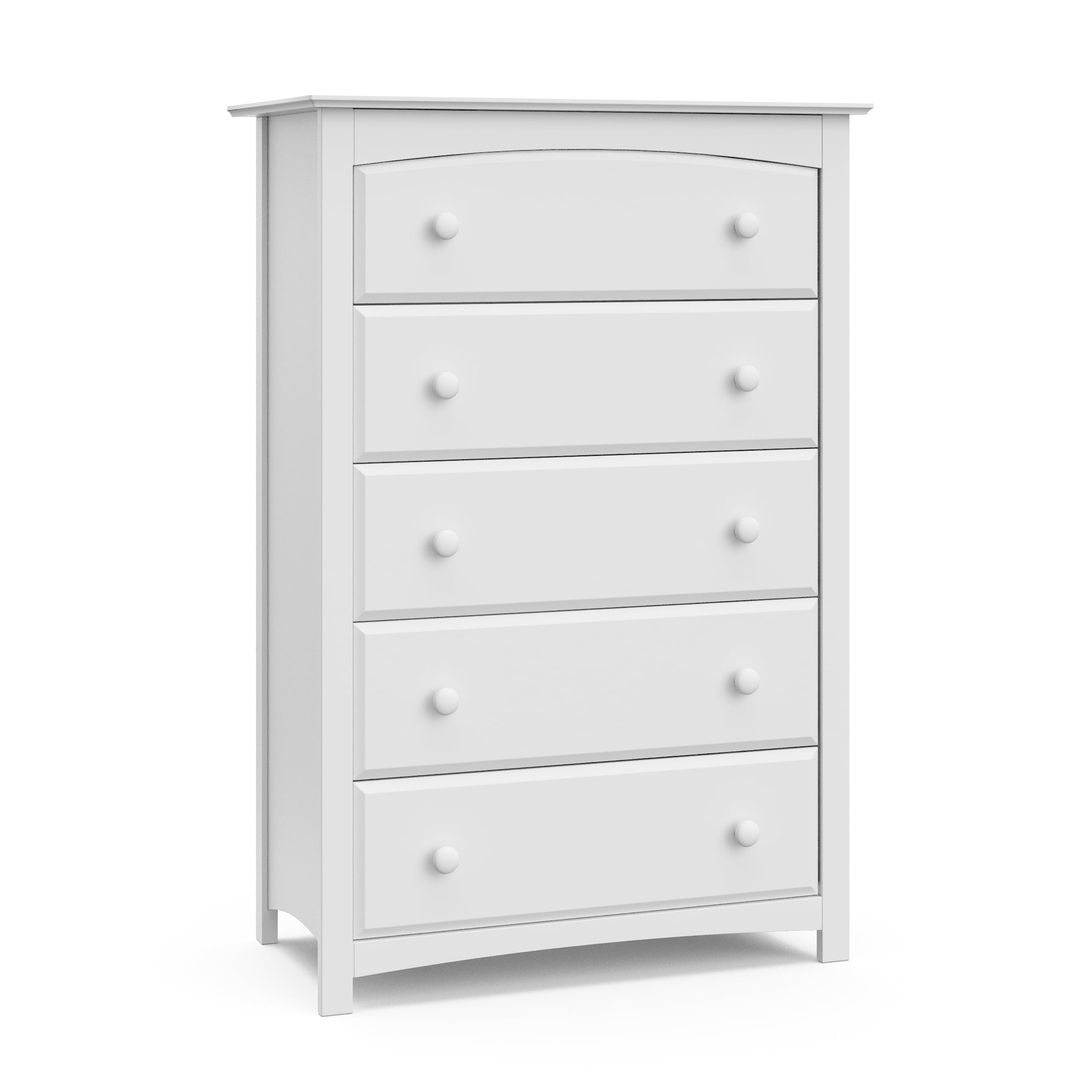 Storkcraft Kenton 5 Drawer Modern Vertical Dresser White