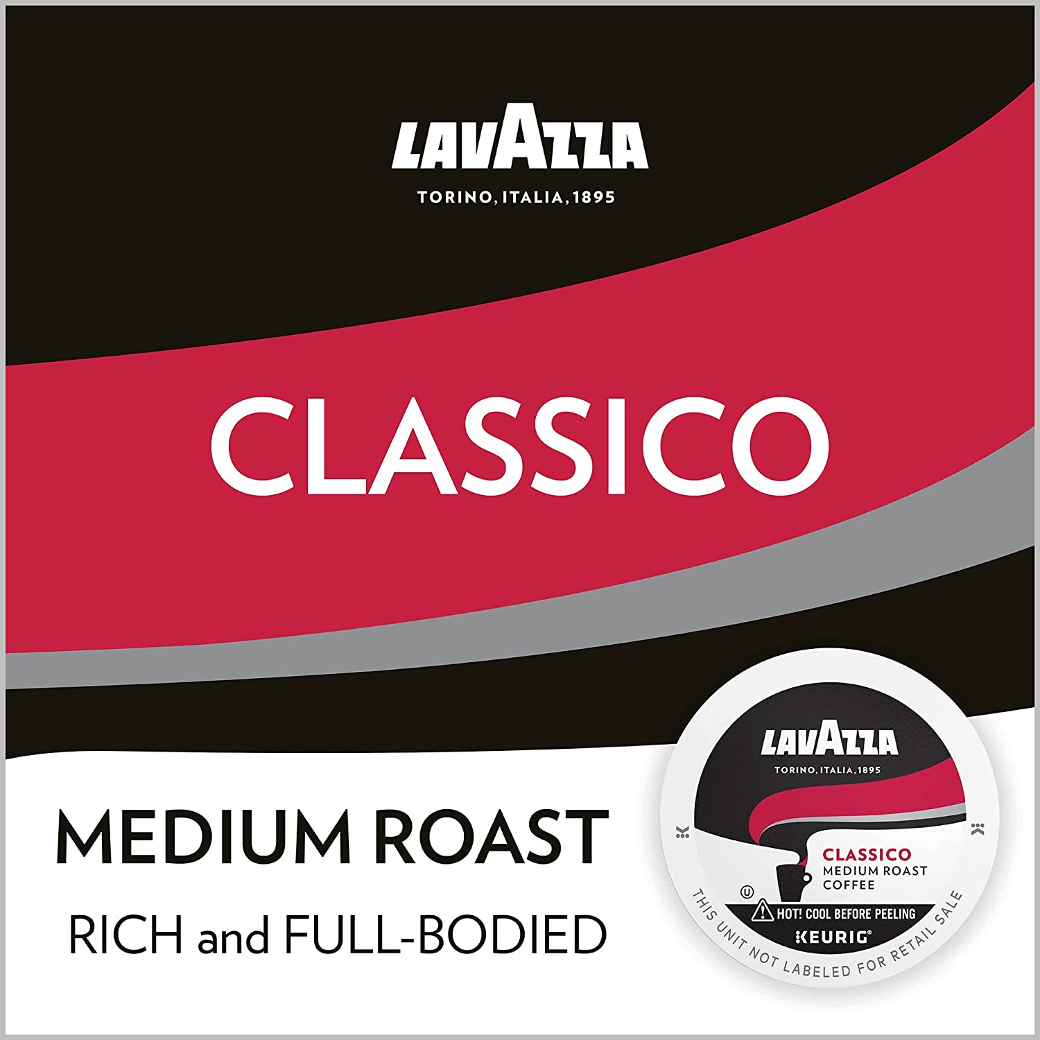 Lavazza SingleServe Coffee KCups for Keurig Brewer. Classico. 160 Count. (Pack of 4)