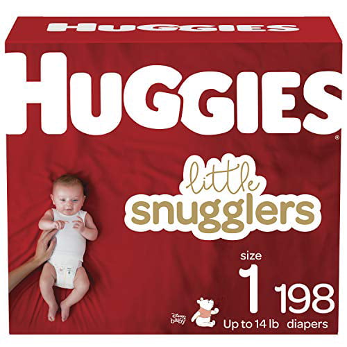 Huggies Little Snugglers Baby Diapers. 198 Ct. Size 1 (up to 14 lb.)