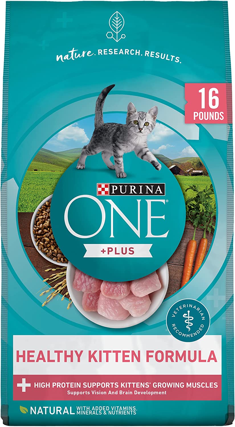 Purina ONE High Protein Natural Dry Kitten Food. +Plus Healthy Kitten Formula - 16 lb. Bag