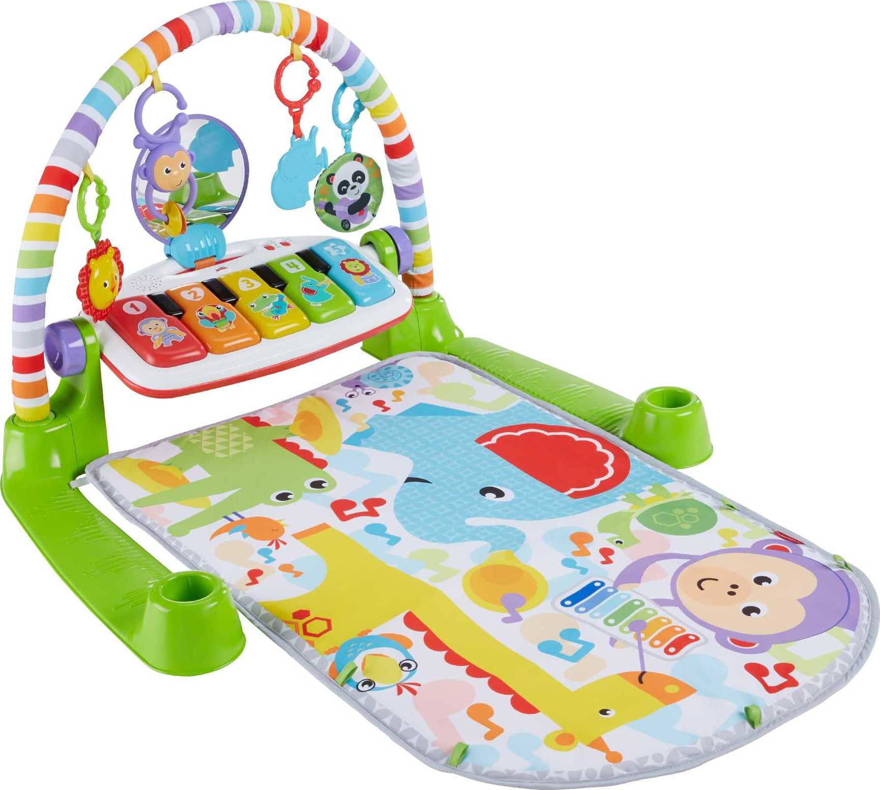 Fisher-Price Deluxe Kick & Play Piano Gym Infant Playmat with Electronic Learning Toy. Green