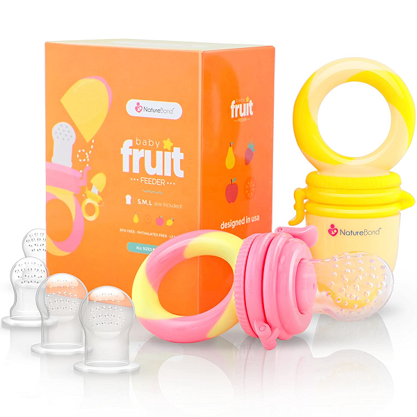 NatureBond Baby Food Feeder/Fruit Feeder Pacifier (2 Pack). Infant Teething Toy