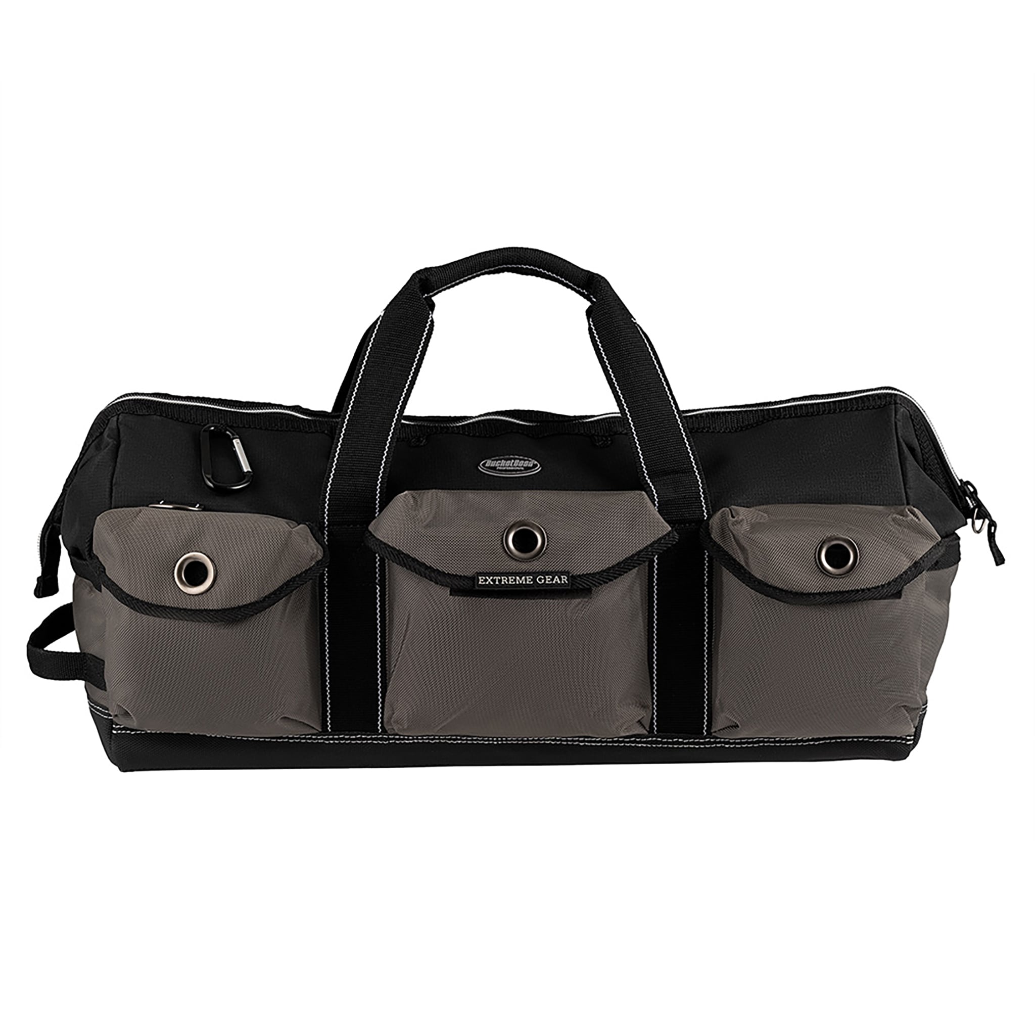 Bucket Boss EXTREME BIG DADDY Grey. Black Polyester 26-in Zippered Tool Bag